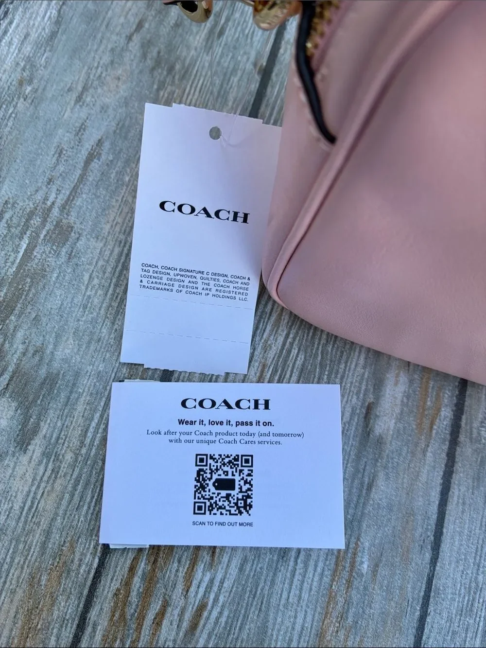 Coach Mini Carey Crossbody Bag In Light Pink Shiny Leather Purse